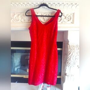 Lady in red Beautiful Cocktail dress. Be ready for the holidays.